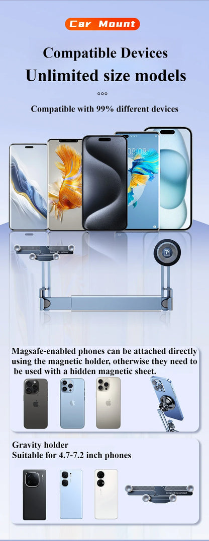 Oatsbasf Dual-position Car Screen Phone Holder Stand Metal Aluminum Adjustable for Tesla Model 3 Highland Y Car Accessories