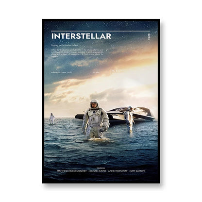Interstellar Movie Poster Astronaut Outer Space Canvas Wall Art Print Mural Home Decor Movie Lover Gift Unframed.