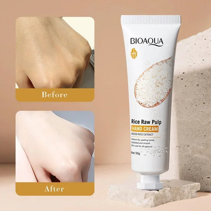 Rice Hand Cream Volumizing Rejuvenating Nourishing Moisturizing Refreshing Non-Greasy Hand Care Cream 30g.