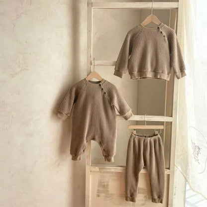 Infant Baby Mädchen Jungen Overall Einem stück Outfit Waffel Baumwolle Langarm Kleinkind Baby-spielanzug Frühling Herbst Baby Kleidung.