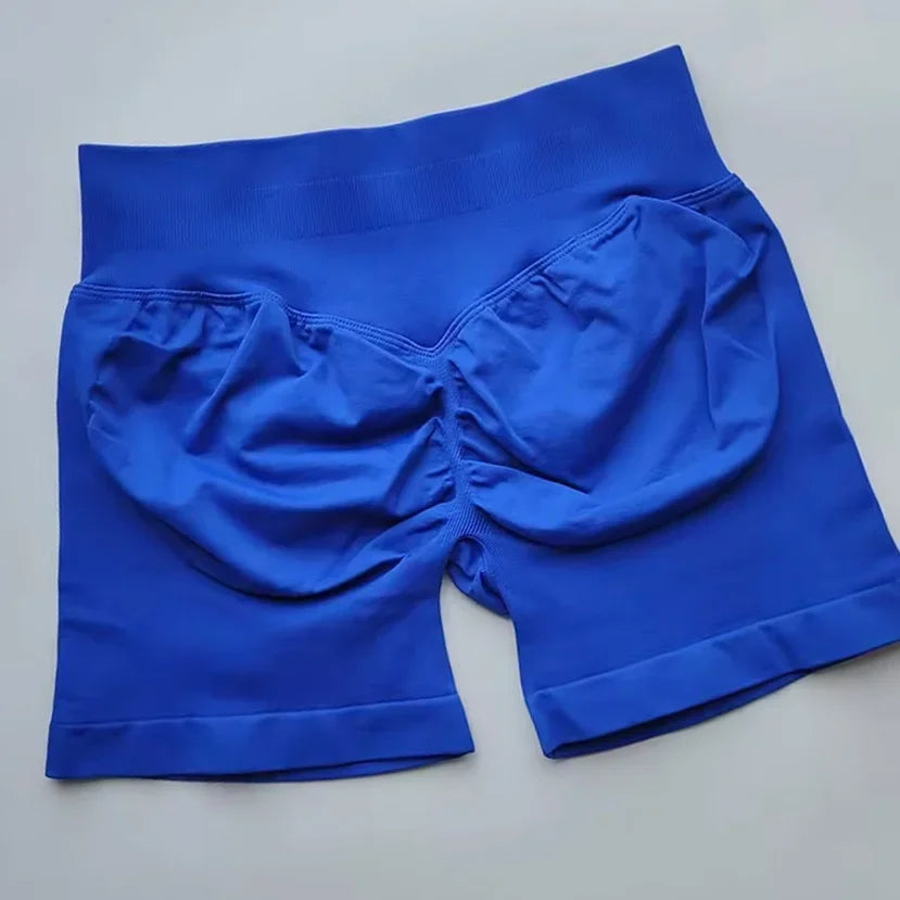 WOMEN SPORTS Impact Shorts Low Ribbed Waist Seamless Scrunch Bum Workout Gym Shorts Booty Hight Stretch Running Shorts.