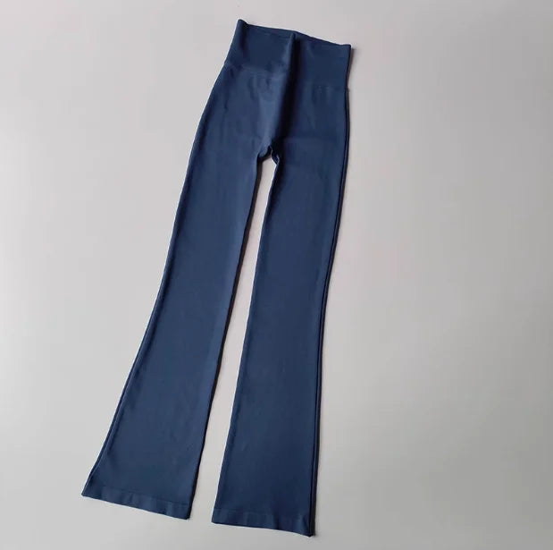 High Waisted Compression Without Awkward Lines Micro Flared Yoga Outdoor Wear Seamless Elastic Fitness Pants Lifting Leggings.