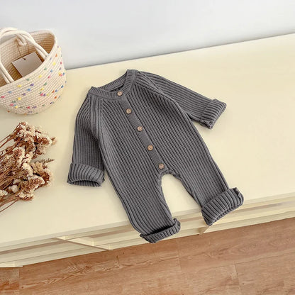 2025 herbst Pullover Neugeborene Mädchen Jungen Ein Stück Kleidung Stricken Strampler Solide Baby Jungen Overall Verdicken Strickwaren Outfits.