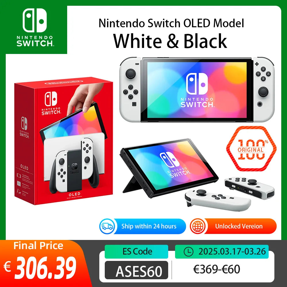 Nintendo Switch OLED Game Console Splatoon 3 Joy Con Version Multiple Color Optional Standard Set and Combo Available.