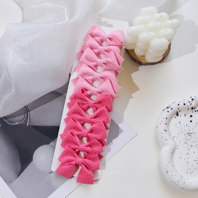6/10Pcs/Set 2025 Fashion New Cute Ribbon Bowknot Hair Clips for Kids Handmade Baby Girls Hair Accessories.