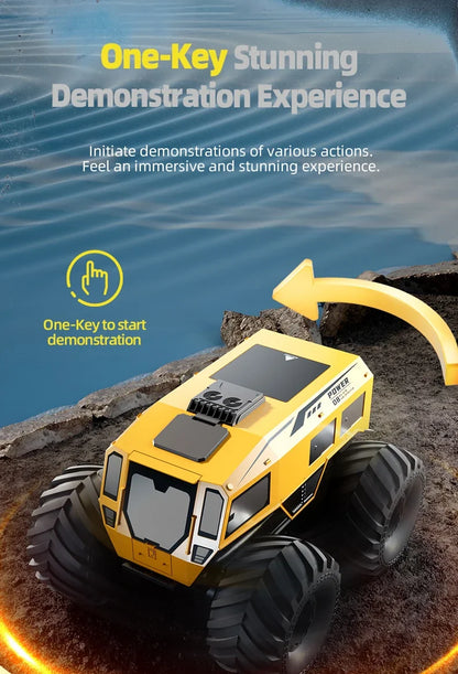 Q210 Amphibious Rc Car Dual Control 4WD Off-road Remote Control Waterproof Vehicle 2.4G Electric Climbing Crawler Toys for Kids.