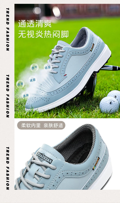 Fashion Men Golf Shoes Leather High-Quality Sports Shoes Non-Slip Waterproof Golf Professional Training Shoes Large Size 39-47.