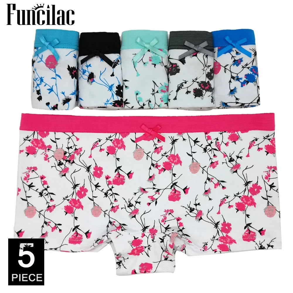 Panties cotton boxer women underwear Safety female panty print lingerie ladies girls intimate woman 5 Pcs/Lot