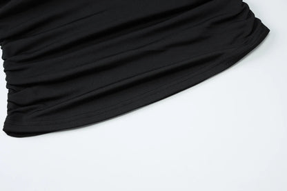 Hugcitar Women'S Fashion Sexy One Shoulder Solid Ruched Sexy Crop Tank Top Summer Clothes Streetwear Party Festival Wholesale.