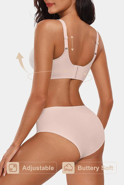 Comfortable Seamless Full Coverage Bra For Women Plus Size Wireless Bras Hide Back Fat T-Shirt Bra Push Up Everyday Bra.