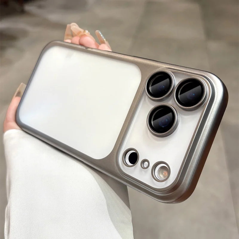 Plating Frosted Translucent Thin Phone Case For iPhone 17 Pro Max 17 Pro 17 Air 17 Series Official Cosmic Orange Bumper Cover.