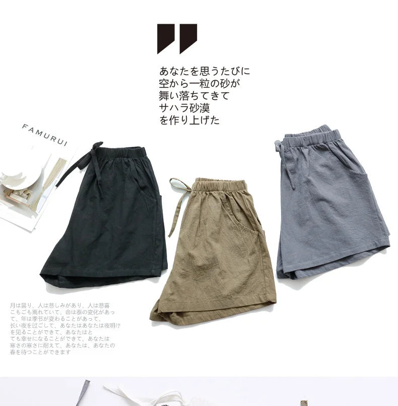 Summer Cotton Linen Shorts Women High Waist Oversize Shorts Short Pants Women Fashion Casual Sports Shorts Female S-XL