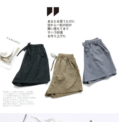 Summer Cotton Linen Shorts Women High Waist Oversize Shorts Short Pants Women Fashion Casual Sports Shorts Female S-XL