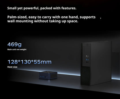 Mini Host Amd Ryzen R7-7735hs 8745hs Ddr5 70w  Wifi6 4k Pcie4.0 Ssd High-End Gaming Desktop Mini Host Diy Barebone System