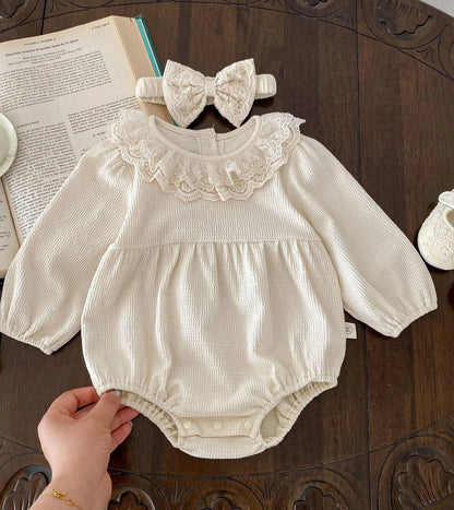 2PCS MILANCEL Frühling Baby Kleidung Spitze Kragen Säuglings Body Ein Stück Kleinkind Niedliche Prinzessin Outfit Kleidung für Neugeborene