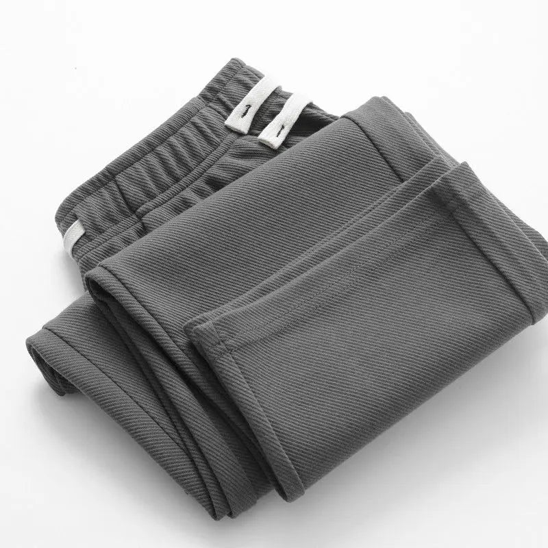 Männer Lose Gerade Hosen Diagonal Streifen Elastische Taille Alle-spiel Knöchel Länge Hosen Frühling Herbst Casual Outdoor Jogginghose