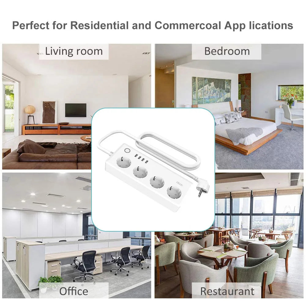 LELLKI Zigbee Power Streifen Tuya Smart Life Schalter Stecker Steckdose Zigbee2mqtt Verlängerungskabel 1,8 Mit Alexa SmartThings.