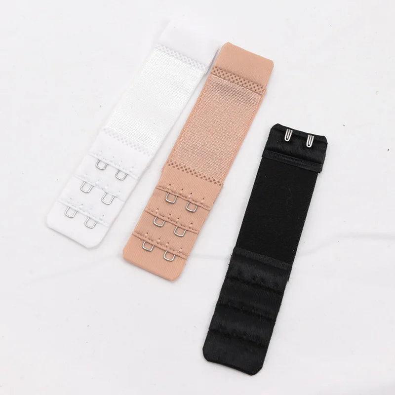 3pcs 2 Hook Bra Extension Strap Extenders for Women Adjustable Belt Buckle Nylon Elastic Bra Extension Strap Hook Clip Expander.