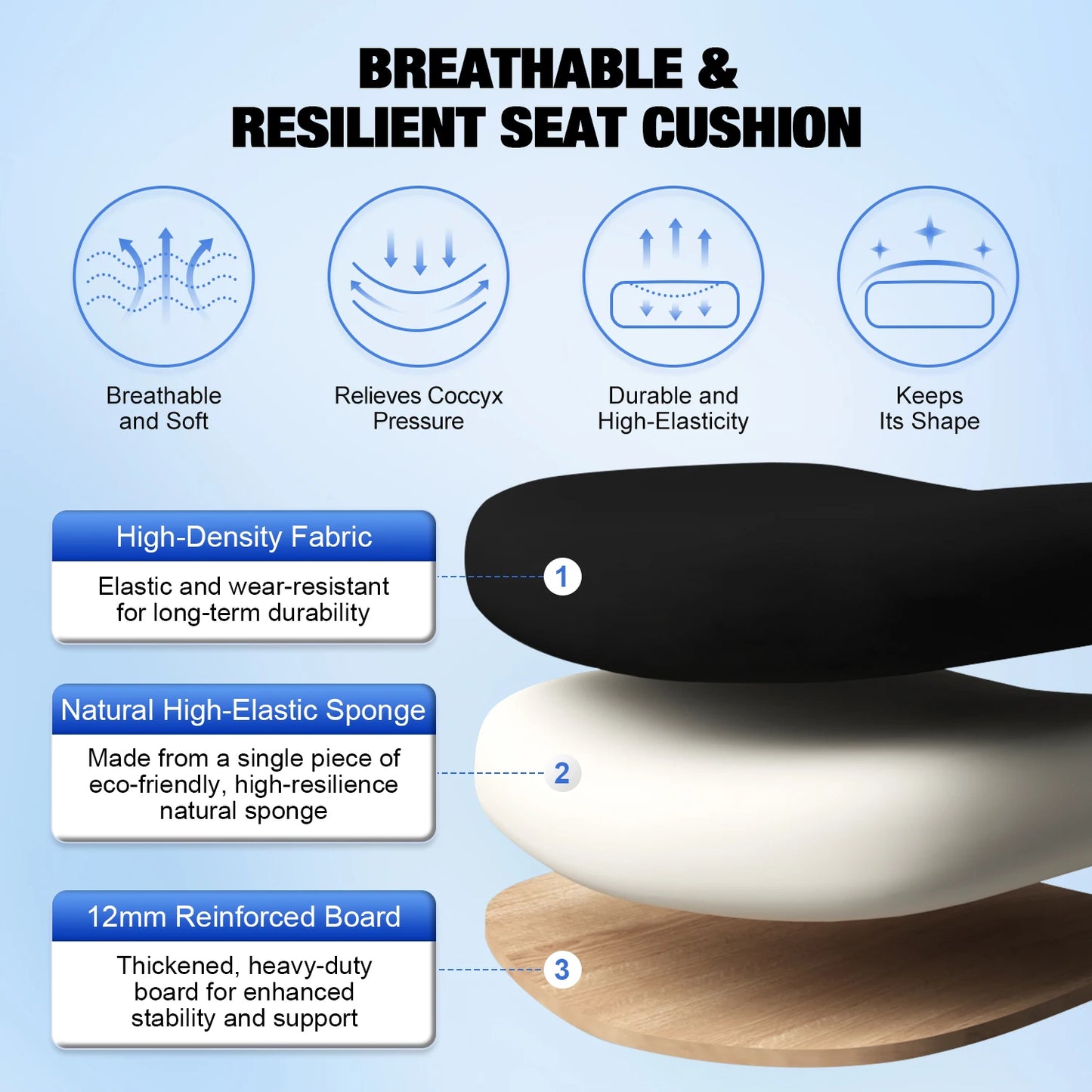 AUTHMIC Ergonomischer Bürostuhl aus Netzstoff, verstellbarer, drehbarer Computer-Schreibtischstuhl mit Liegestuhl 90er ° -135 Lordosenstütze für das Heimbüro