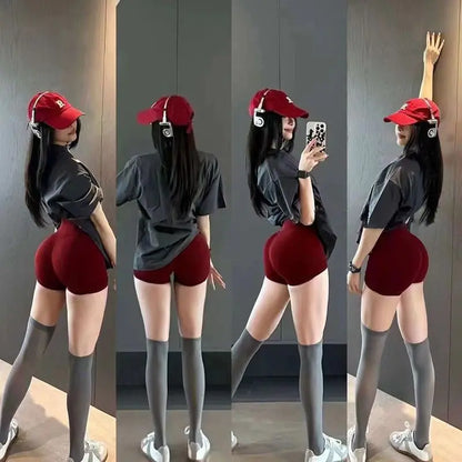 Shorts Low Ribbed Band Gym Shorts Women Workout Clothes Scrunch Bum Seamless Shorts Yoga Biker Sports Shorts