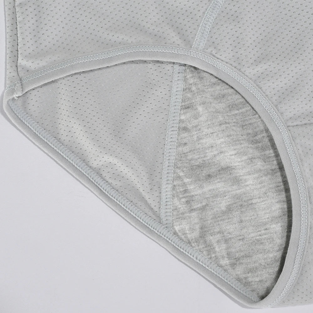 1pc Women's Leak Proof Menstrual Panties – Mid Waist Ice Silk Plus Size Waterproof Period Underwear Sexy Physiological Briefs.