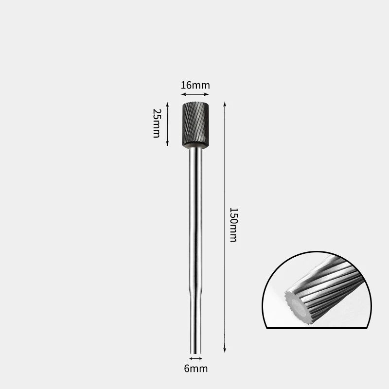 Hartmetallfräser, Wolframstahl-Schleifkopf, zylindrisch 6 mm, AE AX AX Metallfräser