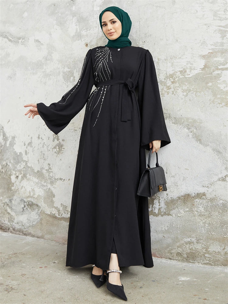 Ramadan Eid Dubai Elegant Abaya Kebaya Islam Muslim Kaftan Modest Dress For Women Robe Musulmane Caftan Marocain Femme Vestidos.
