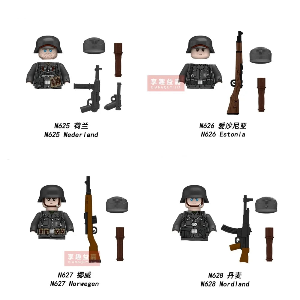 Military affairs Private Soviet Infantry Afrika Korps Building Blocks Model Bricks mini Action toy Figures Toy gift for children.