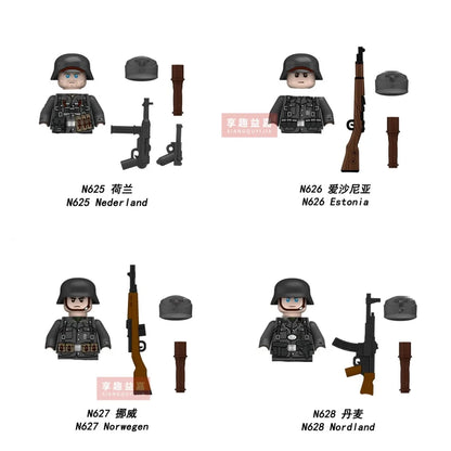 Military affairs Private Soviet Infantry Afrika Korps Building Blocks Model Bricks mini Action toy Figures Toy gift for children.