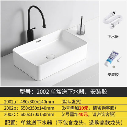 Arbeits platte Waschbecken Seite Entwässerung Keramik Waschbecken Balkon Waschbecken Kunst becken Einzel becken quadratischer Kreis