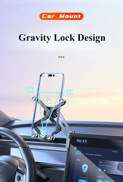 Oatsbasf Dual-position Car Screen Phone Holder Stand Metal Aluminum Adjustable for Tesla Model 3 Highland Y Car Accessories.