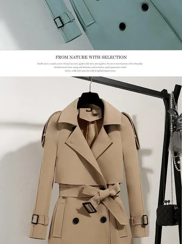 Lässige Langarm-Oberbekleidung, Trenchcoat für Damen, 2024, Herbst-Winter-Mode, Schnürung, lang, neu in Mänteln und Jacken, elegant.