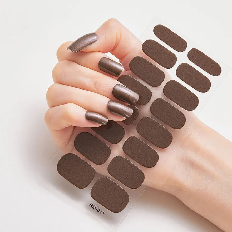 Glitter Gradient Full Cover Nail Art Stickers Fashion Silver Purple Nail Polish Strips DIY Waterproof Nail Foil Sticker Manicur