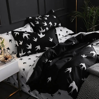3pcs Couple Duvet Cover with Pillow Case Nordic Comforter Bedding Set Quilt Cover Queen/King Double or Single Bed.