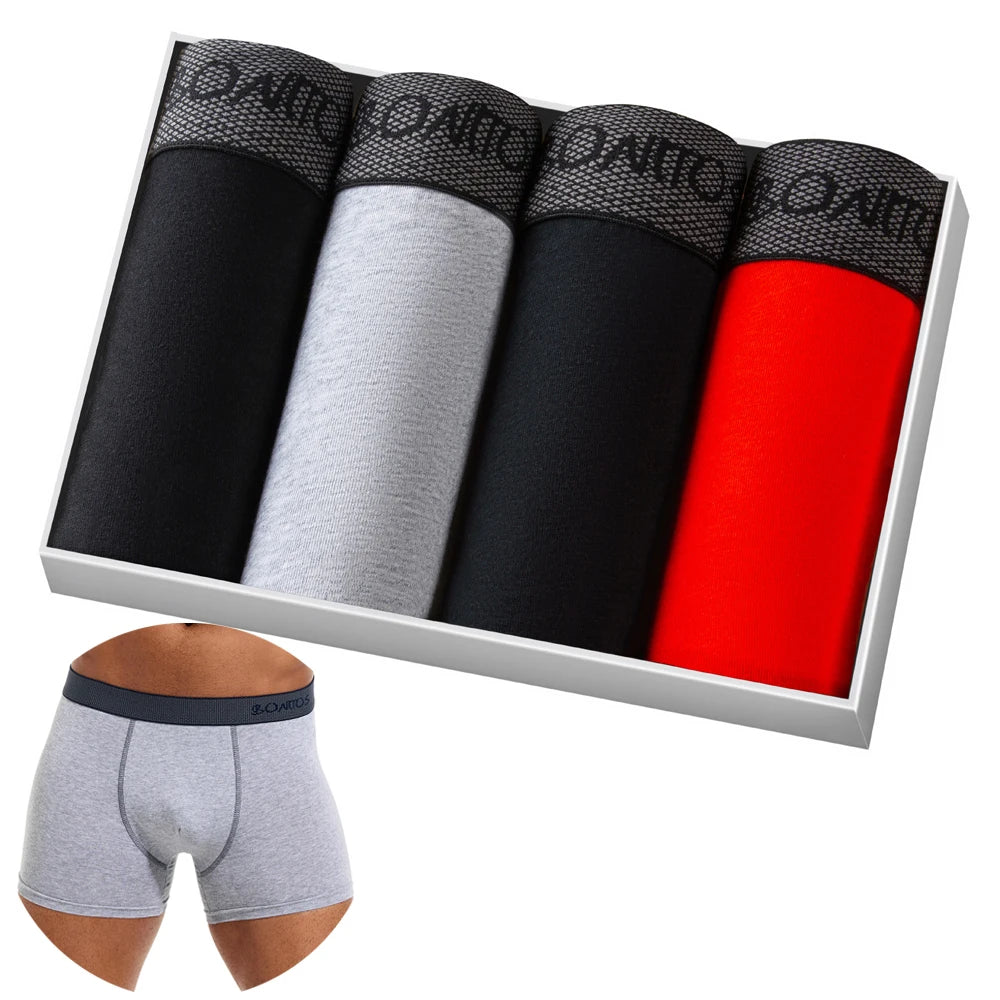 4 stücke Boxer Shorts Schlüpfer der Männer Homme Unterhose Boxershorts Unterwäsche für Mann Baumwolle Männliche Paar Sexy Set Calecon Lot weiche Box