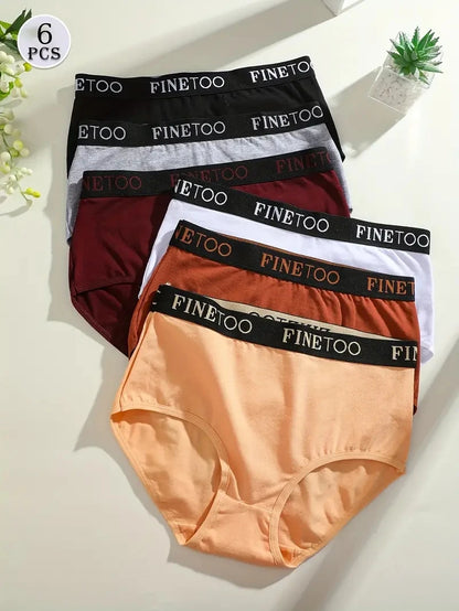 Finetoo 6Pcs/Set Women's Seamless Cotton Briefs Women Plus SizePanties Breathable Underwear Female Low Waist Soft Lingerie S-XXL