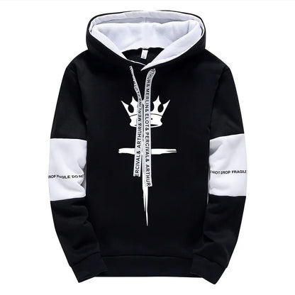 Cross Crown Print Sweatshirts Sweatpants High Quality Street Fashion Tracksuit 2025 Fall/winter Men's Sportswear 2pcs Set.