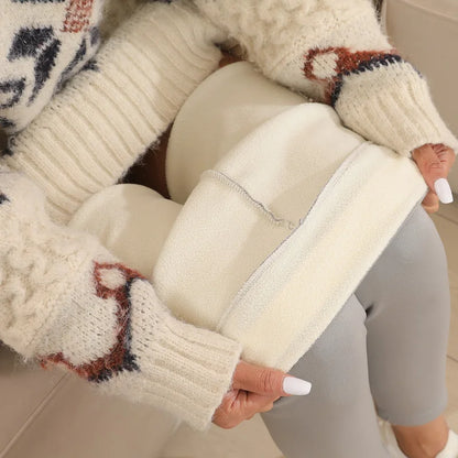 Ultra dicke Imitation Lamm Kaschmir künstliche Samt Leggings, Winter Plüsch verdickte hoch taillierte lange Hosen, warme Hosen.