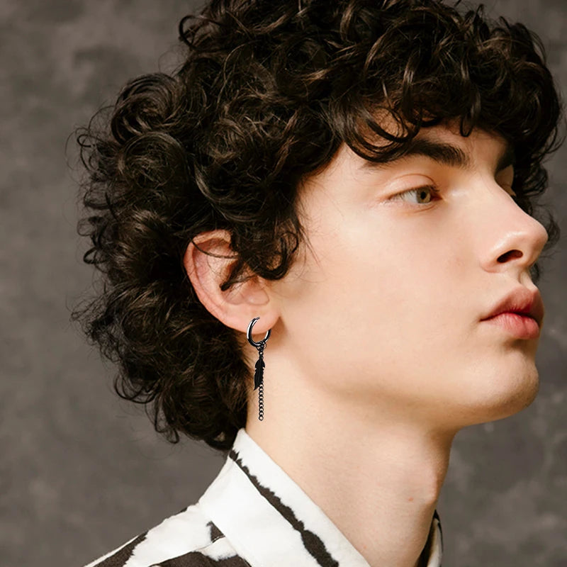 1 /11 Pairs Punk Stainless Steel Stud Earrings Black Earrings Set For Men Women Vintage Hip Hop Piercing Ear Jewelry Accessories.