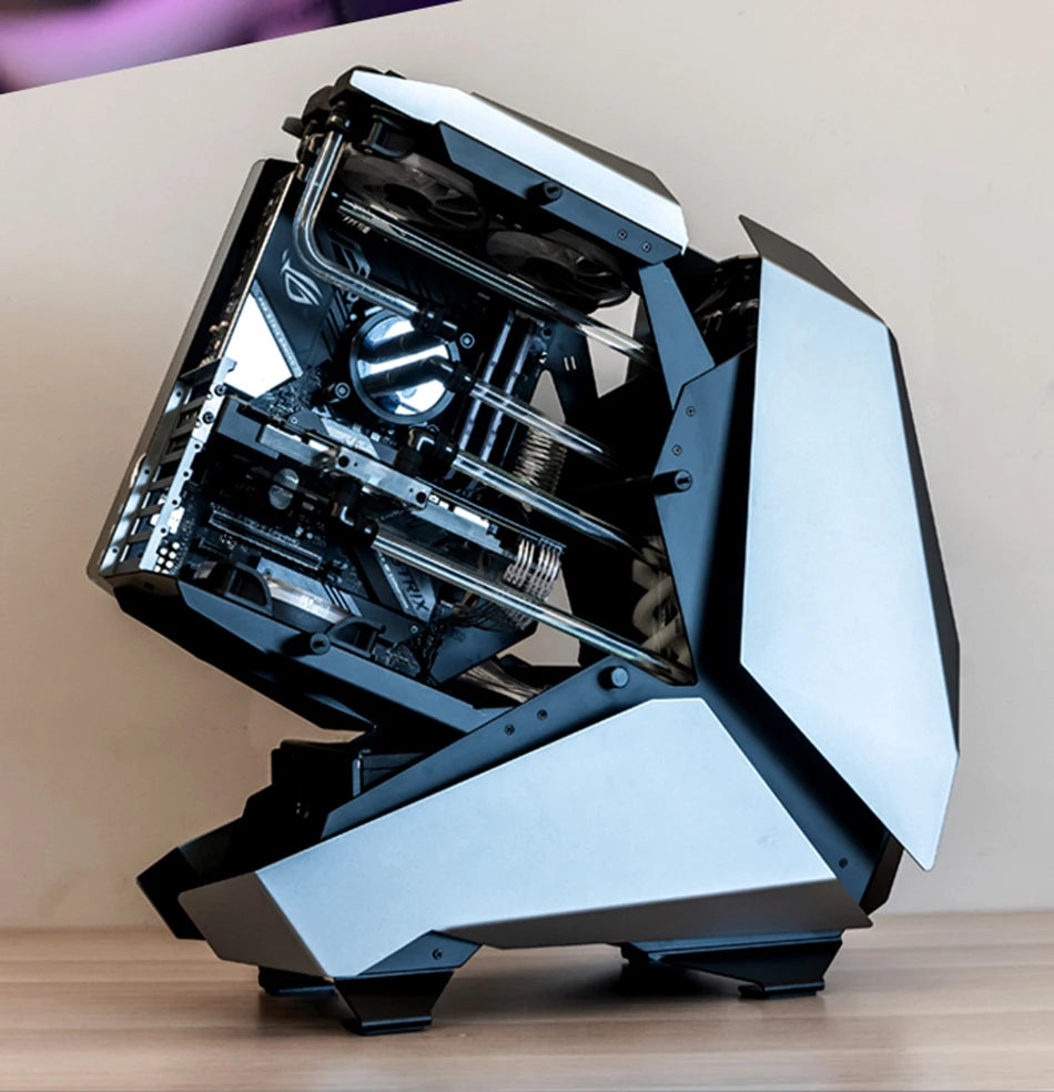 JONSBO MOD-5 Game E-sports Case All Aluminum Special-shaped Glass Chassis Support ATX Motherboard 360 Water-cooled 5V ARGB.