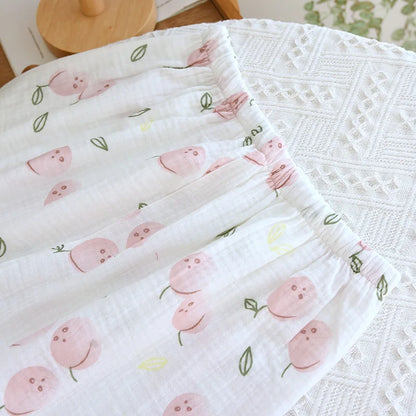 2025 Damen-Pyjama-Set für Frühling/Sommer, bedruckt, 100 % reine Baumwolle, dünn, langärmelig, zweiteiliges Set, frische und süße Strickjacke, Home Fury.