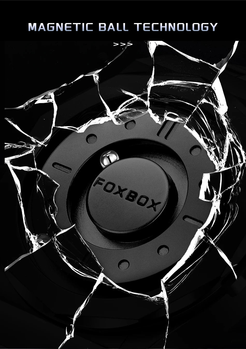 FOXBOX Creative Scrolling Pointer Magnetic Force Men's Quartz Wristwatches Outdoor Sports Waterproof Watch Men Relogio Masculino.