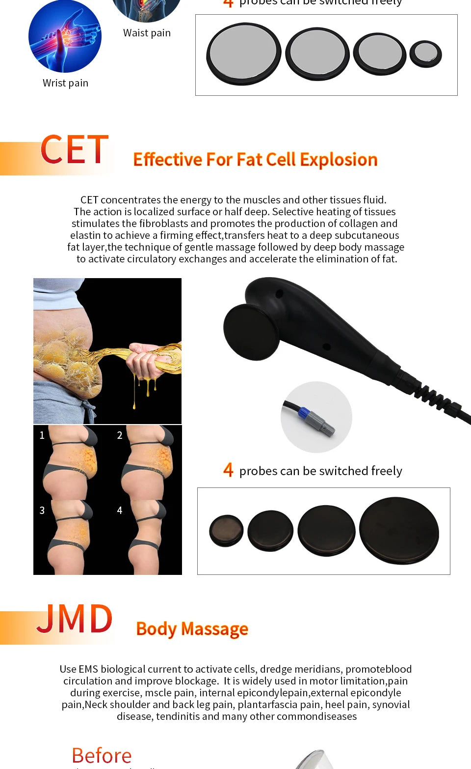 New Arrive 448KHZ NIDIBA Relieve Pain Thermal permeation technique CET RET High Radio Frequency  Promote Lymphatic Circulation.