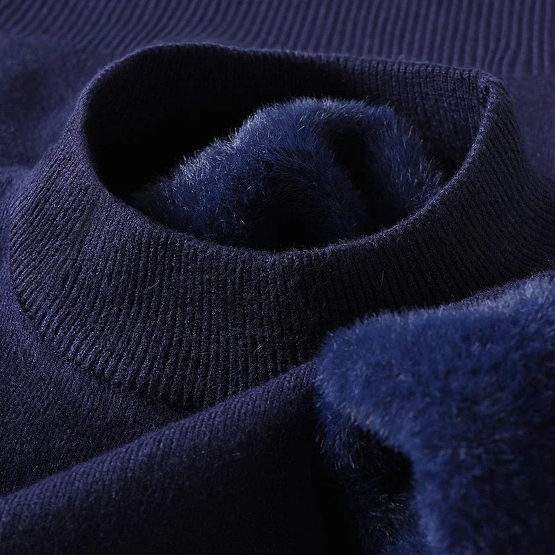 Knitwear Sweater New Autumn/Winter Mock Neck Sweatshirts Solid Color Pullovers Man Brand Casual Mens Clothing