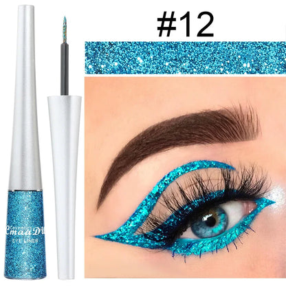 Glitter Liquid Eyeliner Pen Pearlescent Sequins Diamond Bright Shining Eyeliner Waterproof Lasting Eyeshadow Women Cosmetics 1pc.