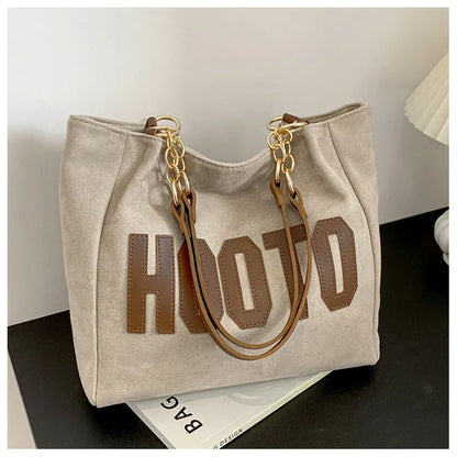 Solid Color Shoulder Bag, Trendy Letters Tote Bag, Canvas Campus Handbag for Women, Office,College,Work,Travel Hand Bags Bolsa