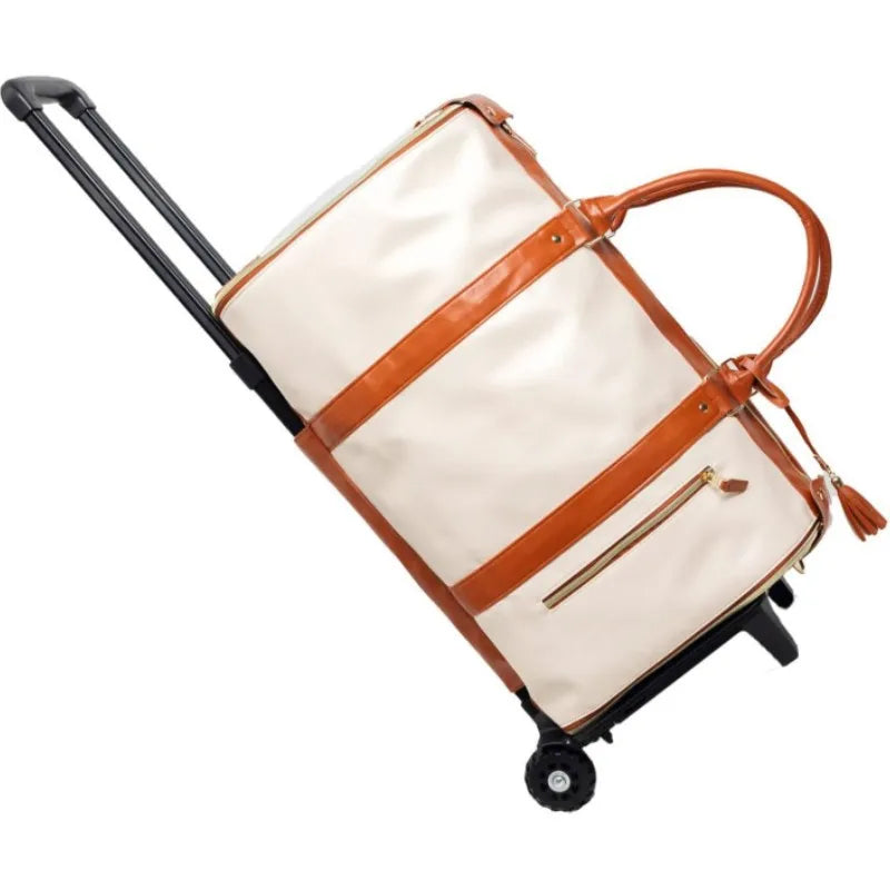 2025, neue wasserdichte Leder-Tasche mit großer Kapazität, abnehmbarer Trolley-Handtasche, Anzug, Kleidung, Reisetasche, Business, umwandelbare Gepäcktasche.