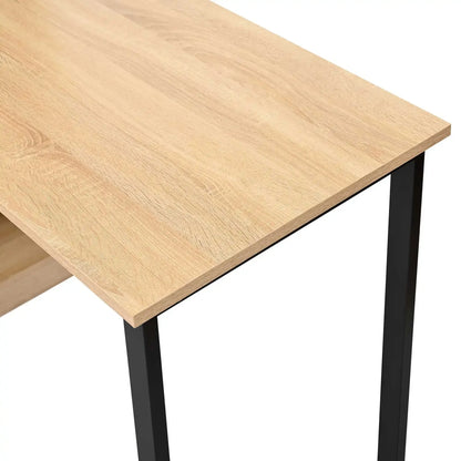Computertisch Bücherregal-Tisch Schranktisch Arbeitstisch Schrank Schreibtisch Naturfarbe 120 cm (ohne Hocker)