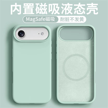 Magnetic Case For iPhone 17 Pro Max 17 Ari MagSafe Luxury Liquid Silicone Comfortable Feel Built in Flocking Protect Cover