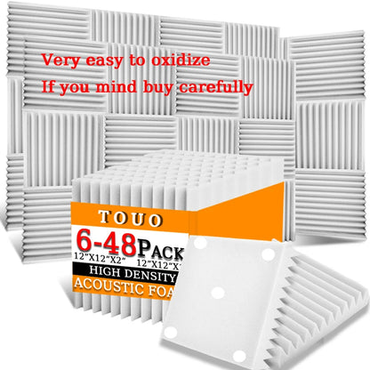 TOUO Sound-Absorbing Foam 6-48 Pcs Acoustic Foam Panels Wall Soundproofing Studio Acoustic Treatment Sound Absorbing Material